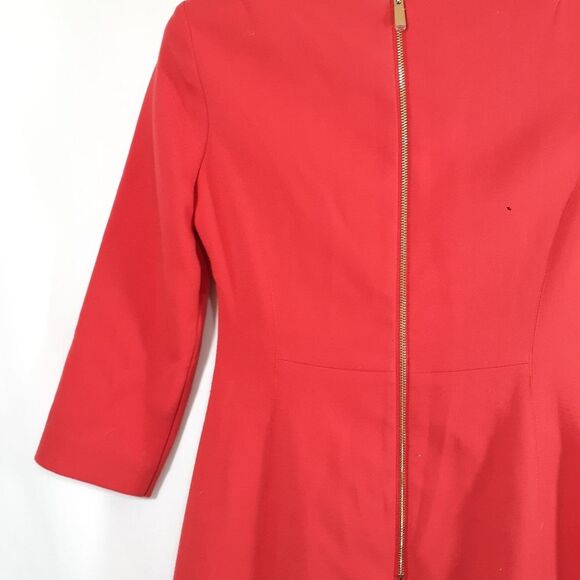 Vince Camuto Size 2 Orange Women Lined Gold Zip Dress Style VC5M9159 Modern - Picture 4 of 9